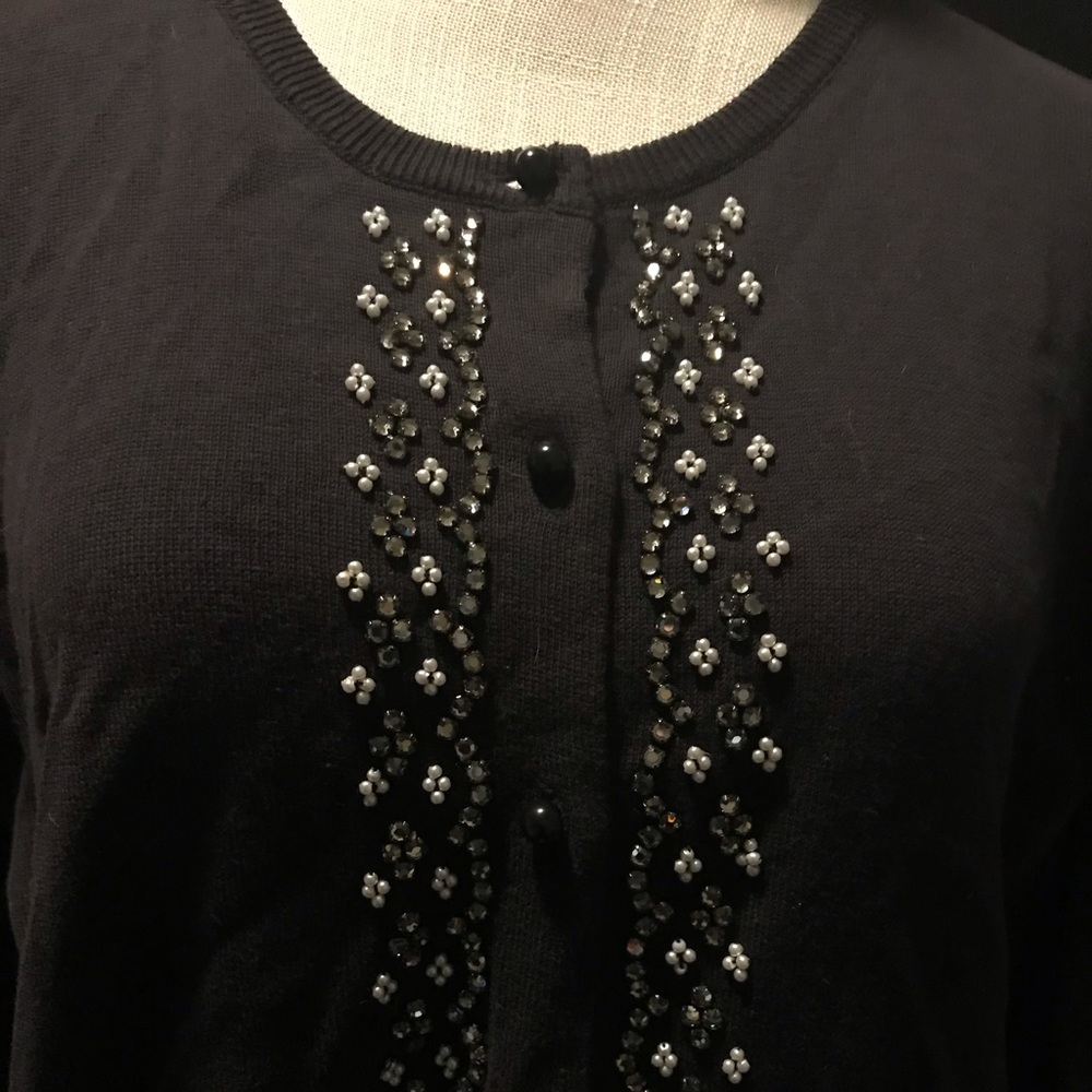 Sassy Beaded Black Sweater